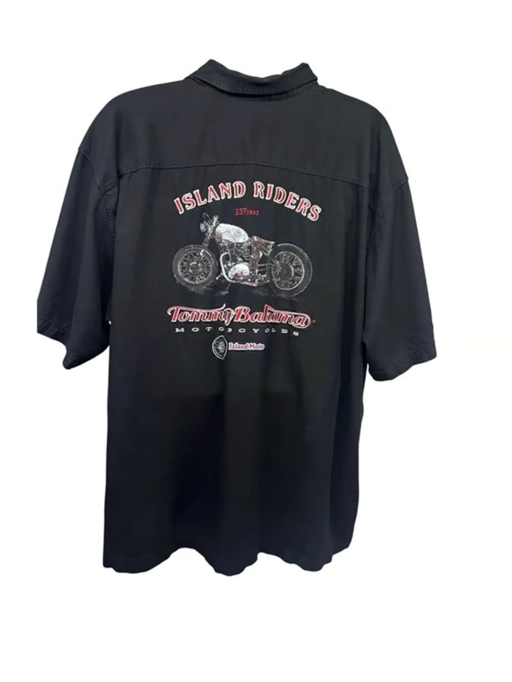 Tommy Bahama Black 'Island Riders' Motorcycle Graphic Short-Sleeve iShirt *2XL**